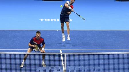 Horacio Zeballos y Marcel Granollers en el ATP Finals 2023. Foto: EFE.