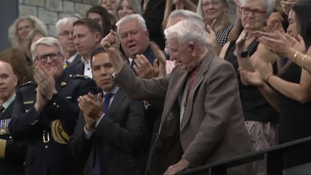 Yaroslav Hunka, excombatiente nazi ovacionado en Canadá. Foto: Captura de pantalla.