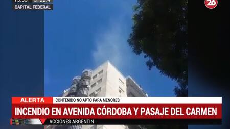 Incendio en Avenida Córdoba y Pasaje del Carmen