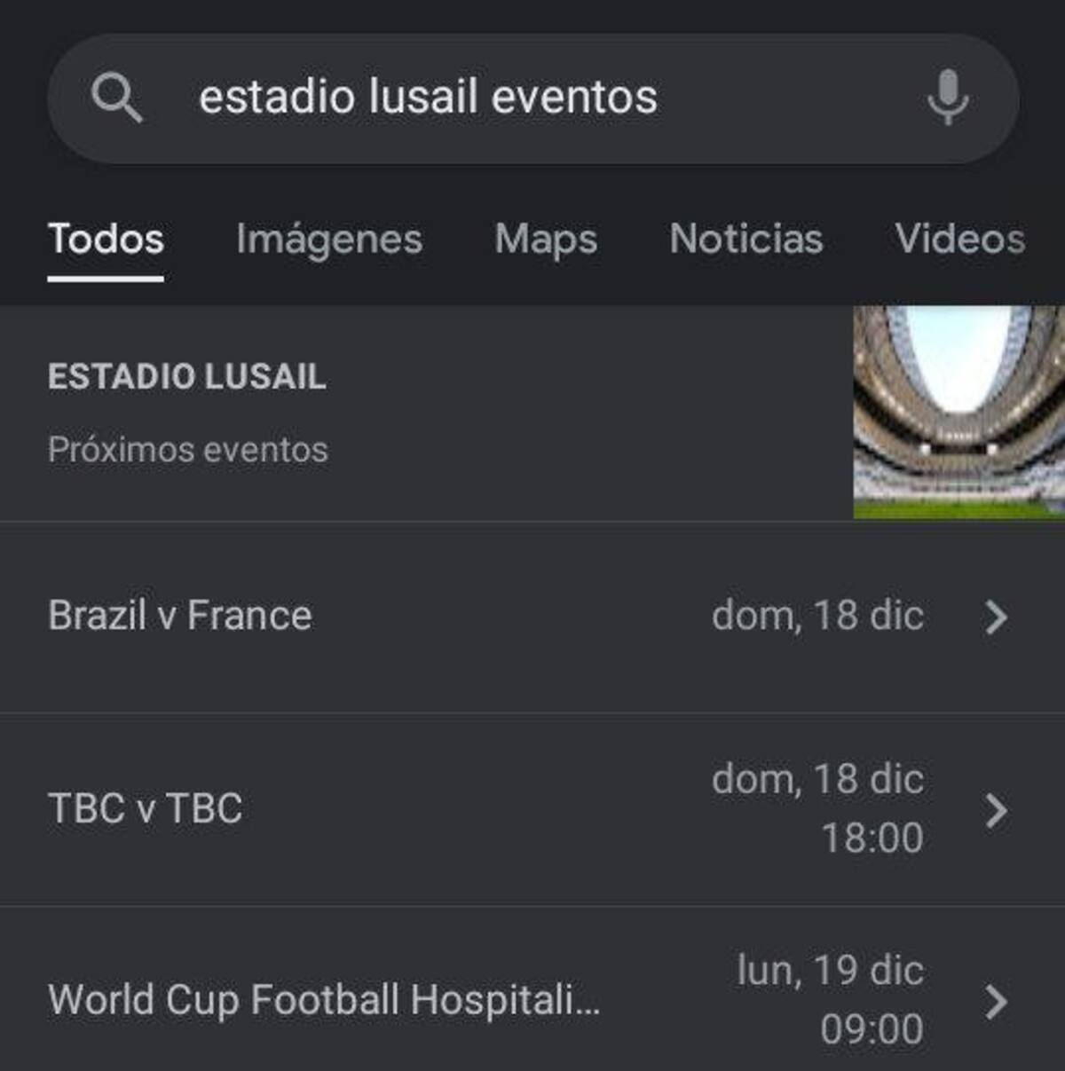 El error de Google sobre el Mundial. Foto: Twitter.