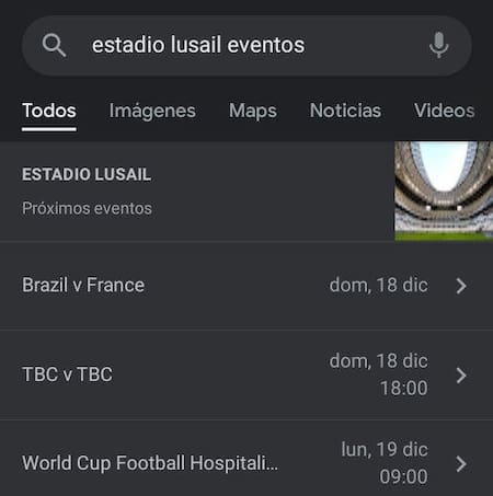 El error de Google sobre el Mundial. Foto: Twitter.