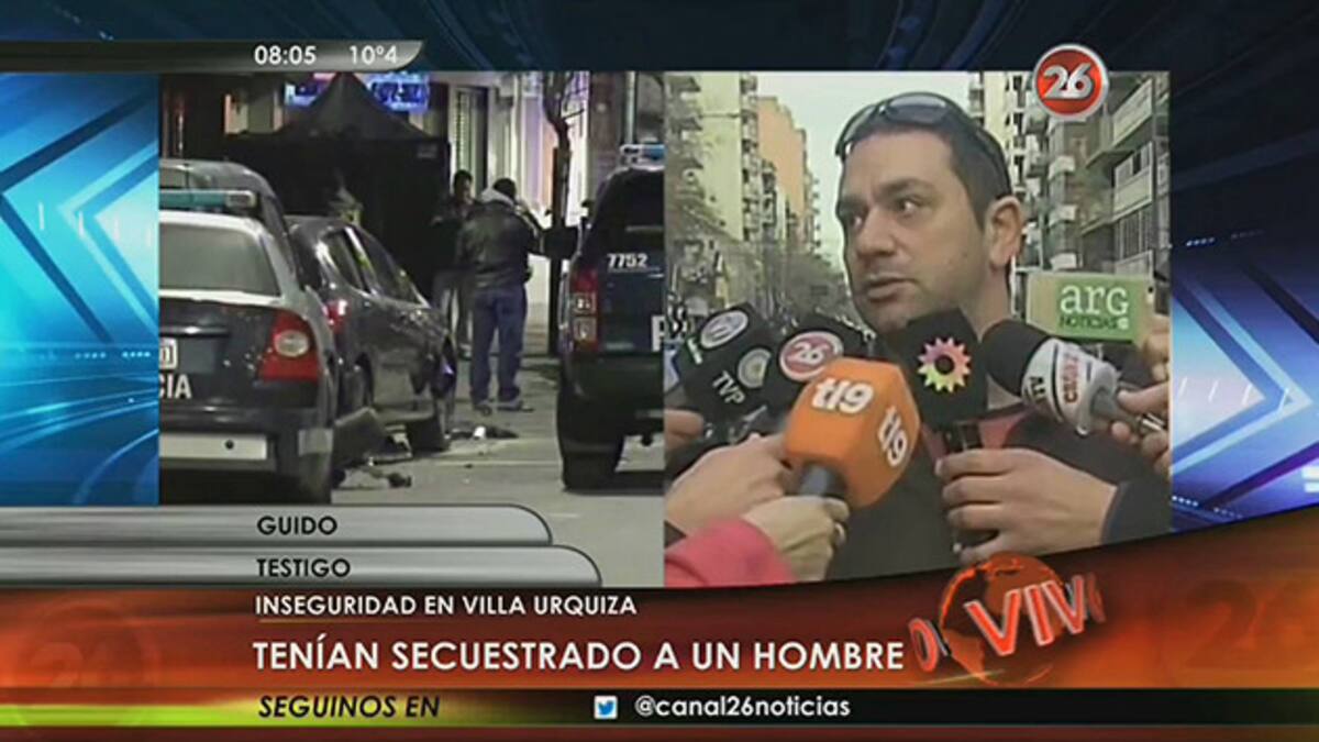 Robo y tiroteo en Villa Urquiza (Canal 26)