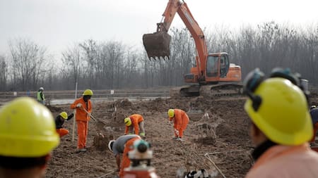 Obras de AySA en Laferrere. Foto: prensa