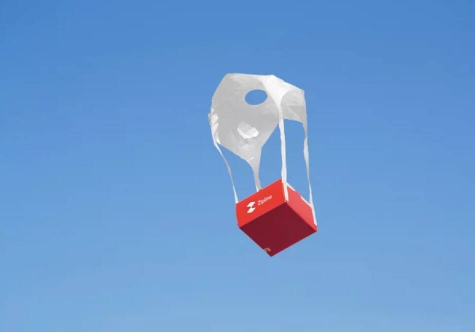 El paquete delivery de Zipline. Foto: Gentileza Zipline.