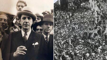 Una de las últimas fotos tomadas a Gardel y su última despedida. Fotos: Archivo General de la Nación.