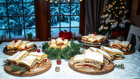 Sándwiches de miga. Foto: Freepik IA.