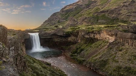 Cascada de Caviahue-Copahue, uno de los grandes atractivos de la Patagonia argentina. Foto: Facebook / SomosCaviahue.