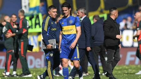 Edinson Cavani había convertido su primer gol en un Superclásico, pero se lo anuló el VAR. Foto: Télam.