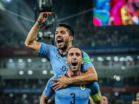 Luis Suárez y Diego Godín. Foto: Instagram @luissuarez9.