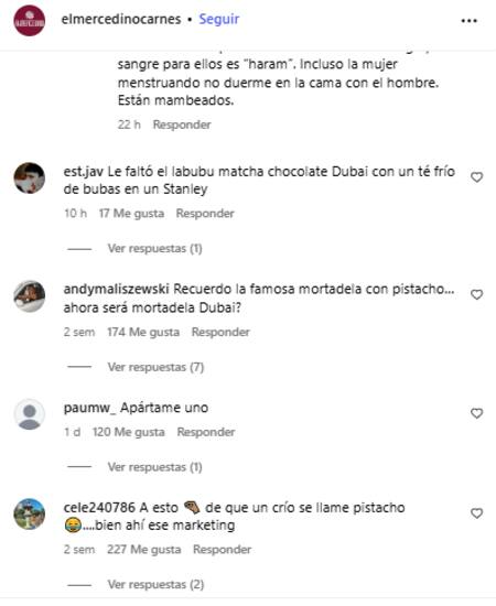 Comentarios por el anuncio de la morcilla Dubai.