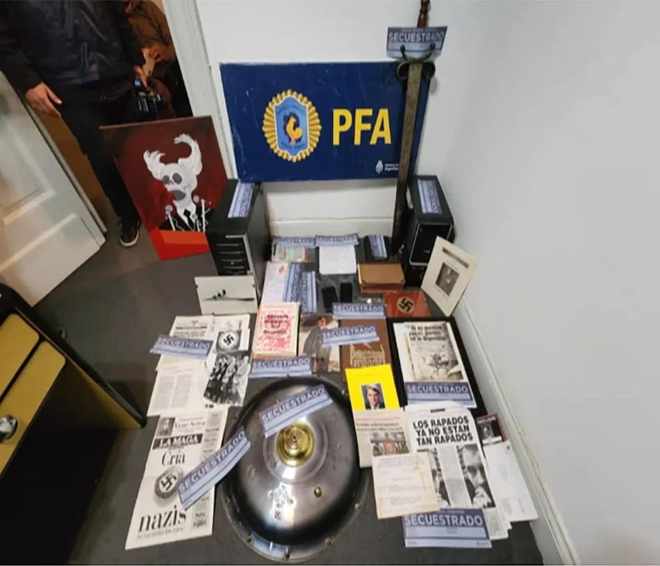 El hallazgo de la PFA en uno de los departamentos allanados. Foto: Policía Federal Argentina (PFA)