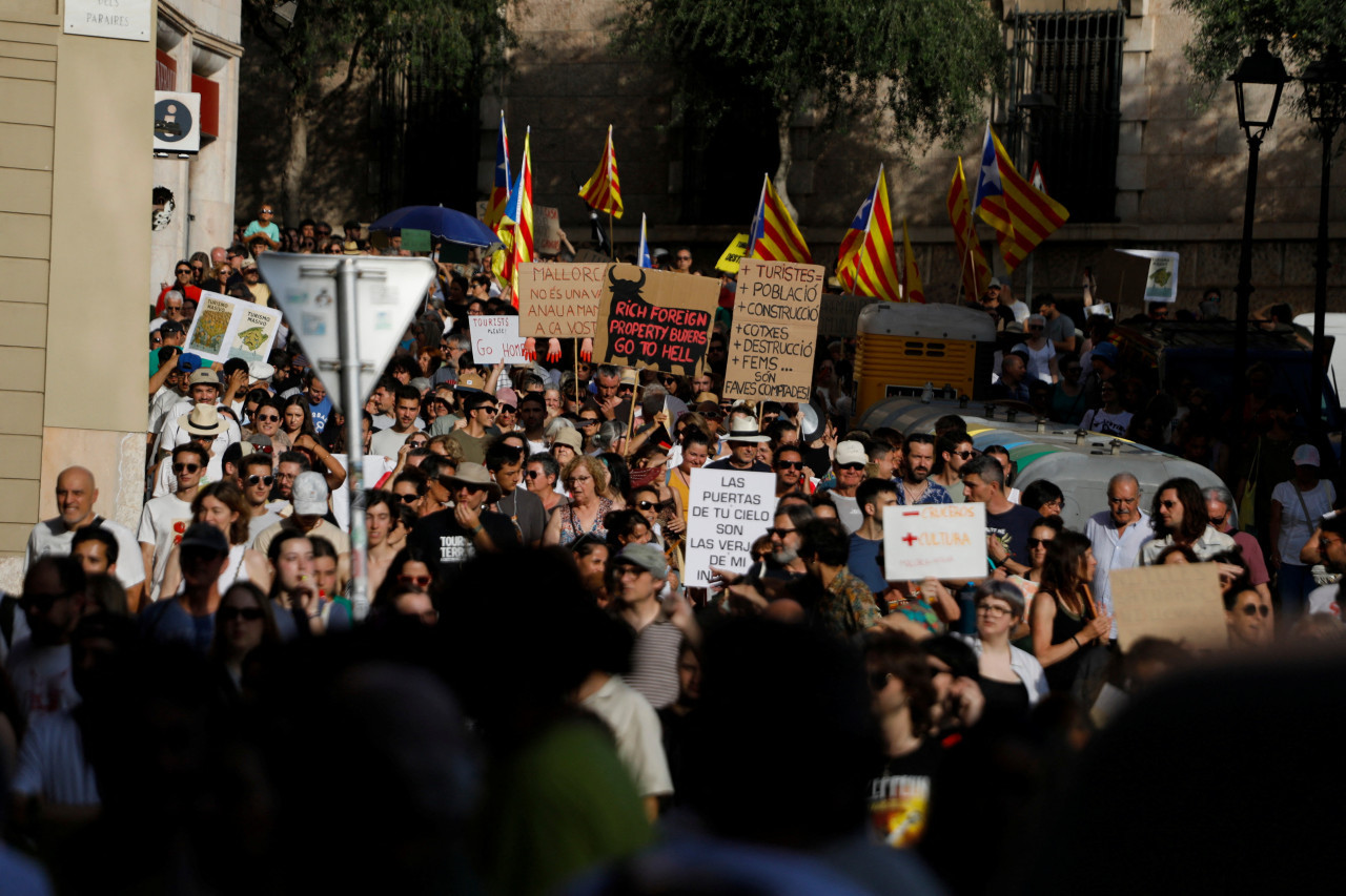 Protestas contra el turismo en Mallorca. Foto: Reuters/Bruna Casas