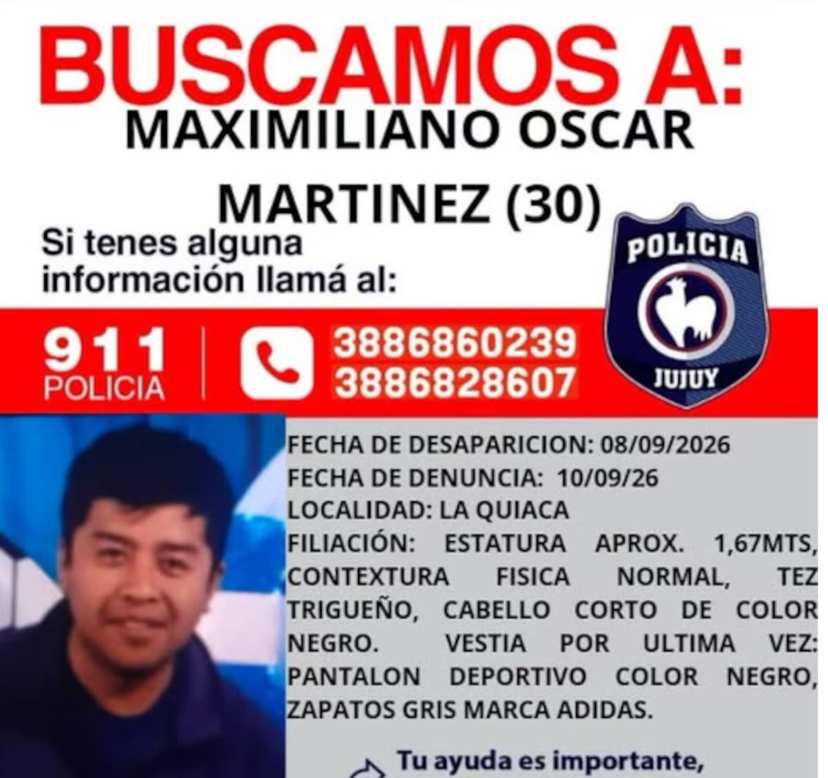 Buscan a un Policía Federal en Jujuy