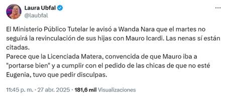 Mauro Icardi recibió la peor noticia sobre la revinculación con sus hijas. Foto: X.