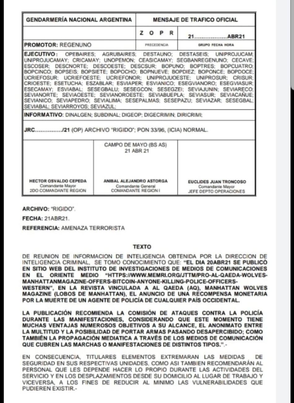 Alarma por posible ataque terrorista, ofrecerían recompensa por asesinar policías de Occidente, NA
