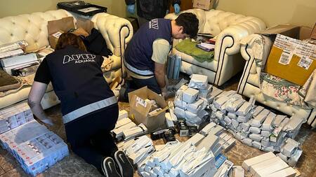 AFIP incautó mercaderia de tecnología en Chubut. Foto: DGA