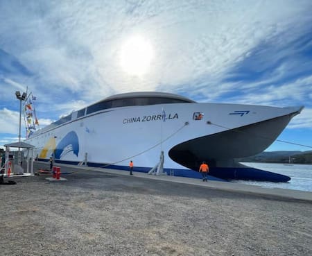 El buquebus China Zorrilla zarpó de Tasmania, Australia. Foto: Buquebus.