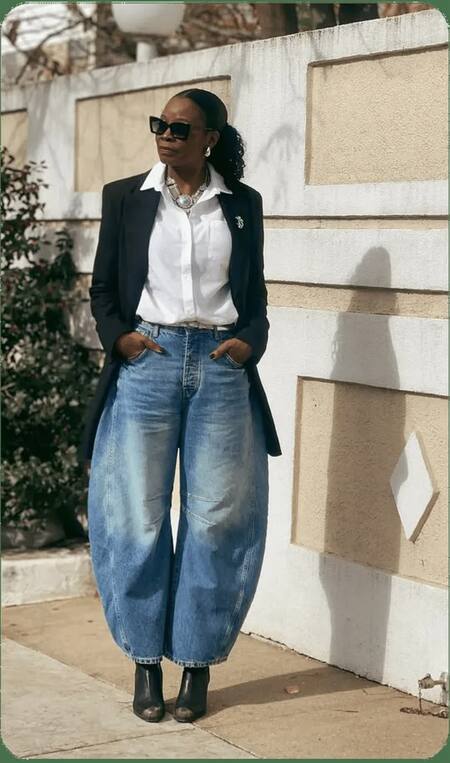 Barrel jeans, ropa, moda. Foto: Pinterest.