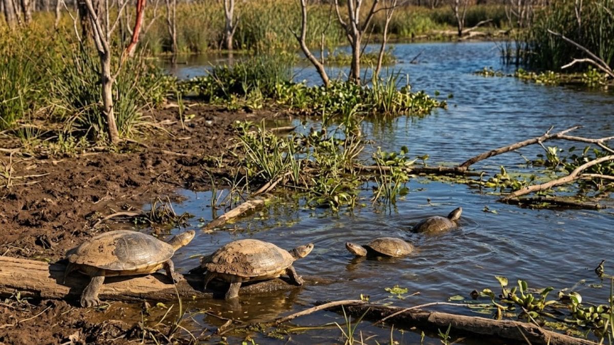 Rescataron a 39 tortugas de un humedal que se secaba y 13 ya volvieron a su hábitat