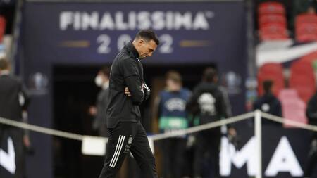 Lionel Scaloni en el estadio Wembley. Foto: REUTERS