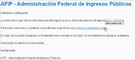 stafa por falso mail de la AFIP. Foto: Twitter @merlax_.