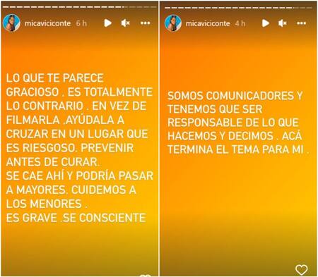 Viciconte furiosa en redes contra Neumann. Foto: captura instagram/micaviciconte