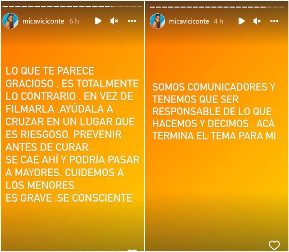 Viciconte furiosa en redes contra Neumann. Foto: captura instagram/micaviciconte