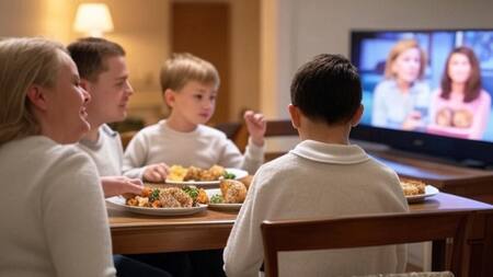 Comer mirando a la televisión. Foto: Unsplash.