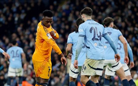 Vinícius Jr; Manchester City vs Real Madrid. Foto: Reuters/Phil Noble