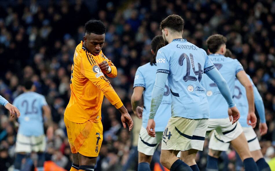 Vinícius Jr; Manchester City vs Real Madrid. Foto: Reuters/Phil Noble