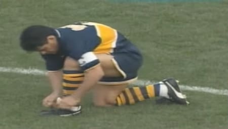 Diego Maradona en su último partido como futbolista. Foto: captura de video