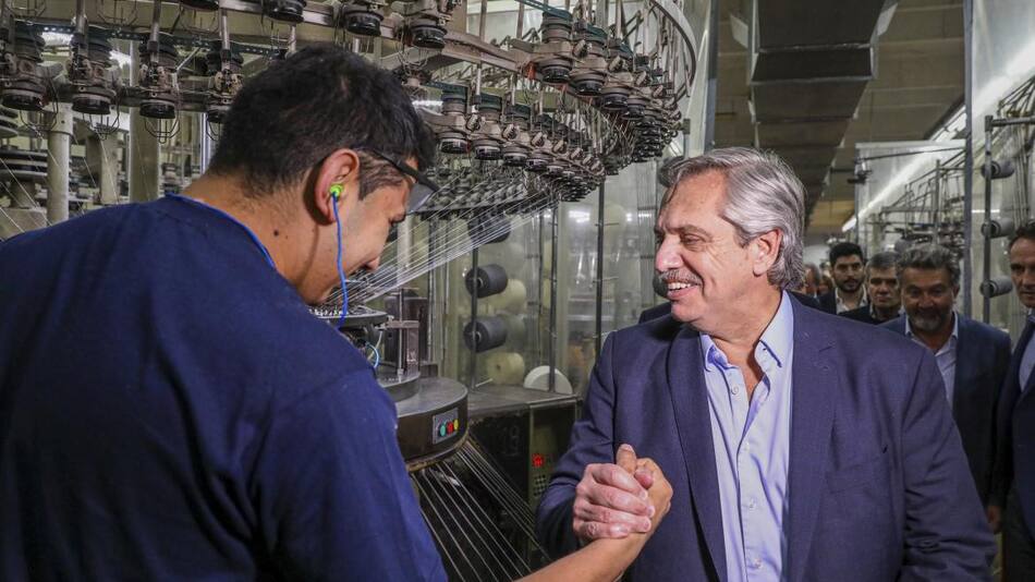 Alberto Fernández en pyme de San Martín, NA