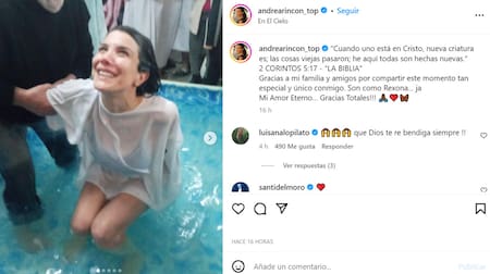 Bautismo de Andrea Rincón. Foto: Instagram.