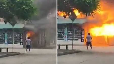 La explosión en un restaurante de Guayaquil. Foto: captura de pantalla.