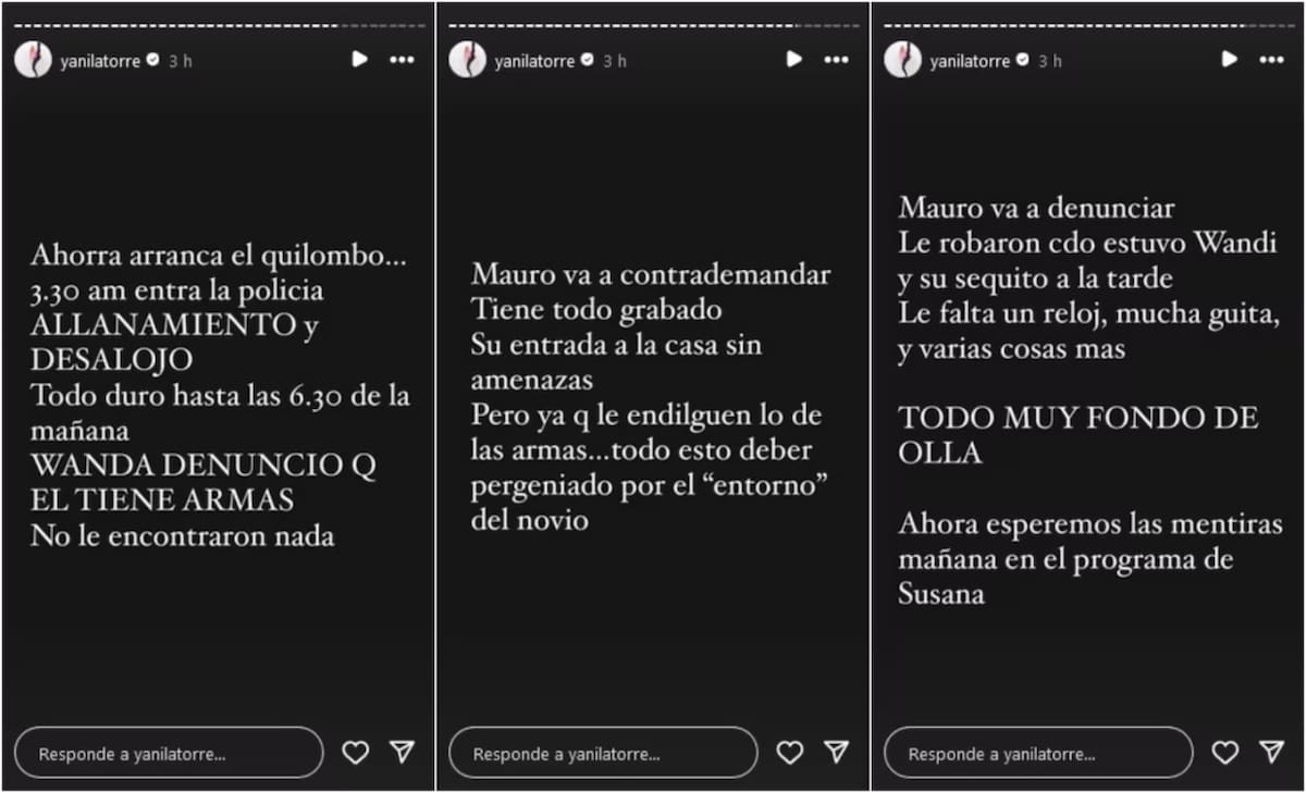 yanina historias. Fuente: Instagram