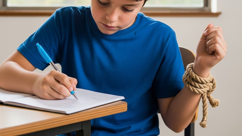 A algunos niños se los obligaba a usar la mano derecha
