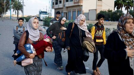 Desplazados en la Franja de Gaza. Foto: Reuters.