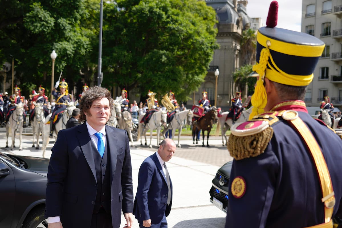 Javier MIlei en el acto por el 248° aniversario del natalicio de José de San Martín