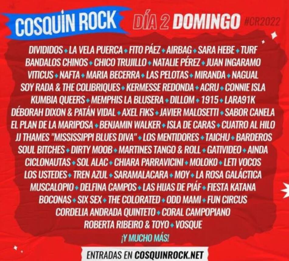Cosquín Rock anunció la grilla completa de artistas y bandas de su edición 2022