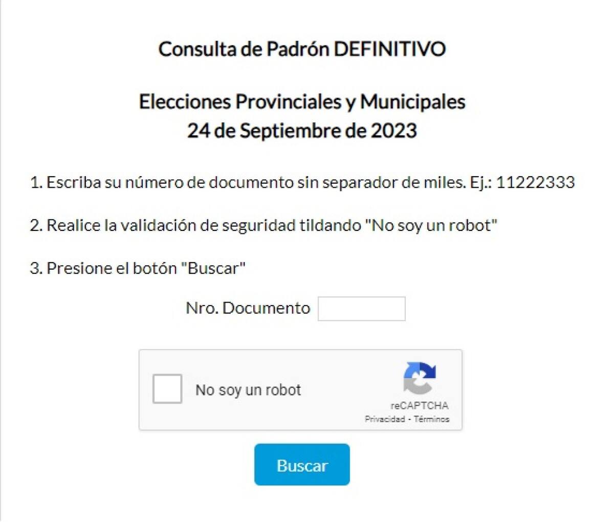 Padrón electoral Mendoza.
