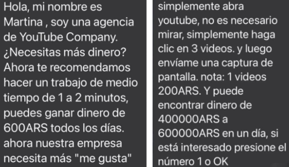 Estafas virtuales a través de Whatsapp. Twitter.