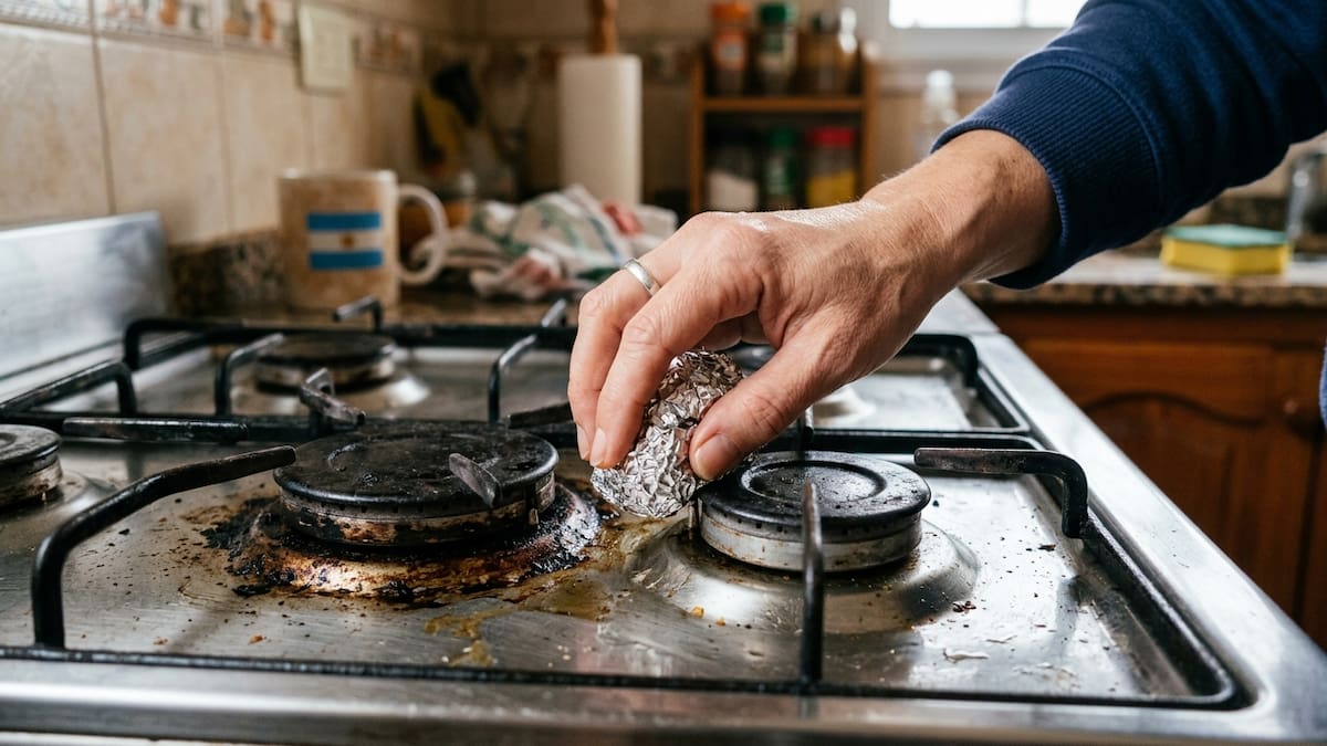 El truco del papel de aluminio para dejar las hornallas de la cocina impecables y sin grasa