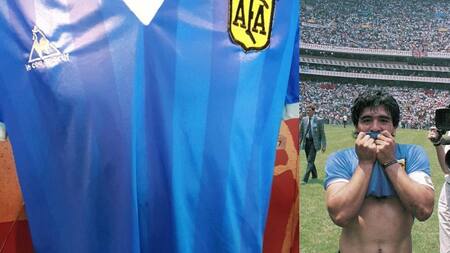 Camiseta de Maradona usada en el Mundial de 86 ante los ingleses