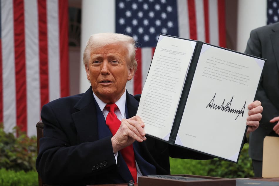 Donald Trump firmó un aumento en los aranceles contra Israel. Foto: Reuters/Leah Millis
