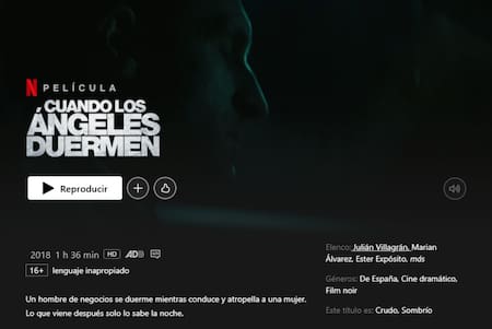 Película "Cuando los ángeles duermen". Foto: Captura de pantalla Netflix.