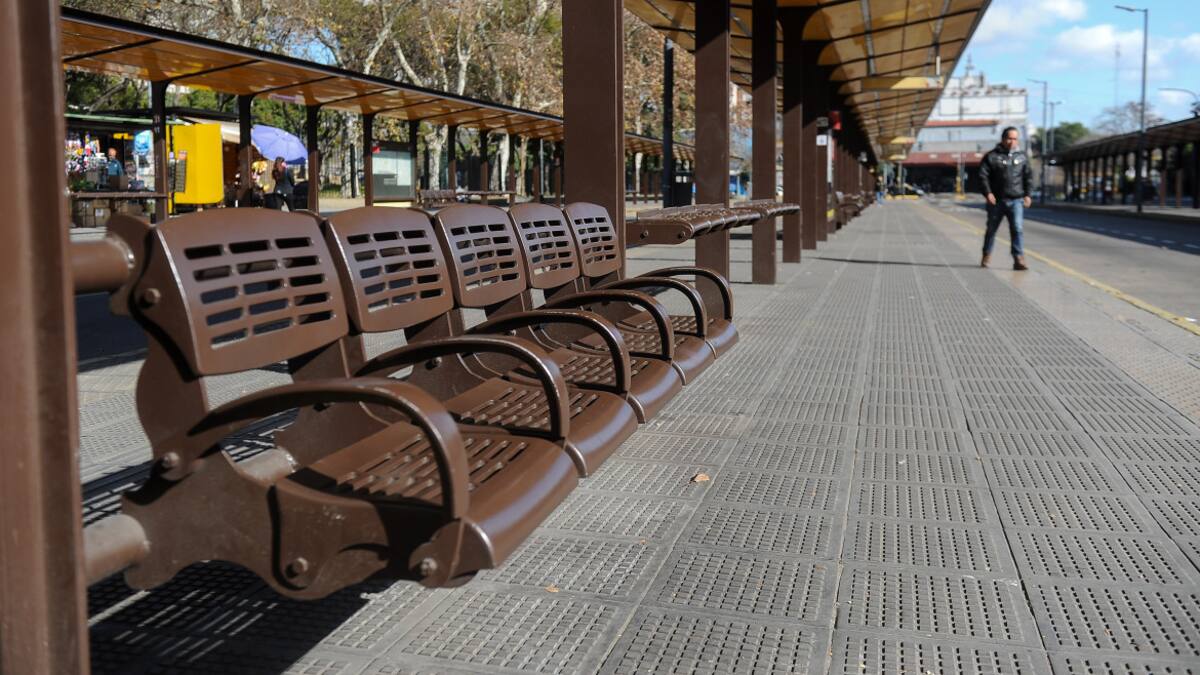 Medida de fuerza de los colectiveros. Foto: Télam.