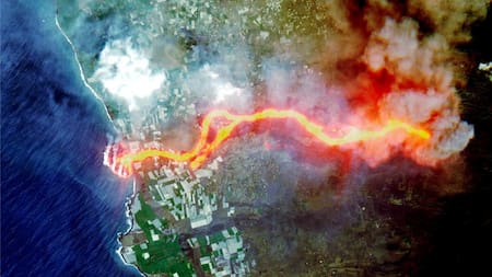 Volcan de La Palma desde un satelite 1. Reuters.