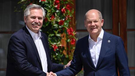Alberto Fernández y Olaf Scholz. Foto: NA.
