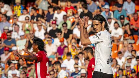 Edinson Cavani en Valencia. Foto: @valenciacf.
