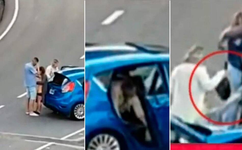 Chocan en Autopista 25 de Mayo y les encuentran un arma y botellas de alcohol